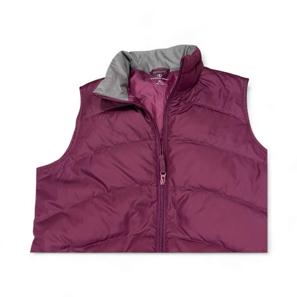 Women's LAND’S END Plum Puffer Vest - Picture 3 of 6